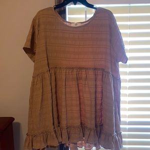 Brown plus size women’s baby doll top size XL